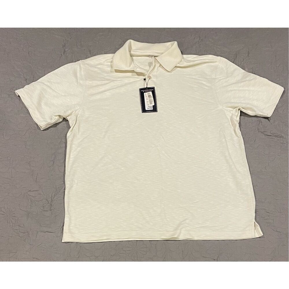 Roundtree & Yorke Cream Men’s Polo Large New